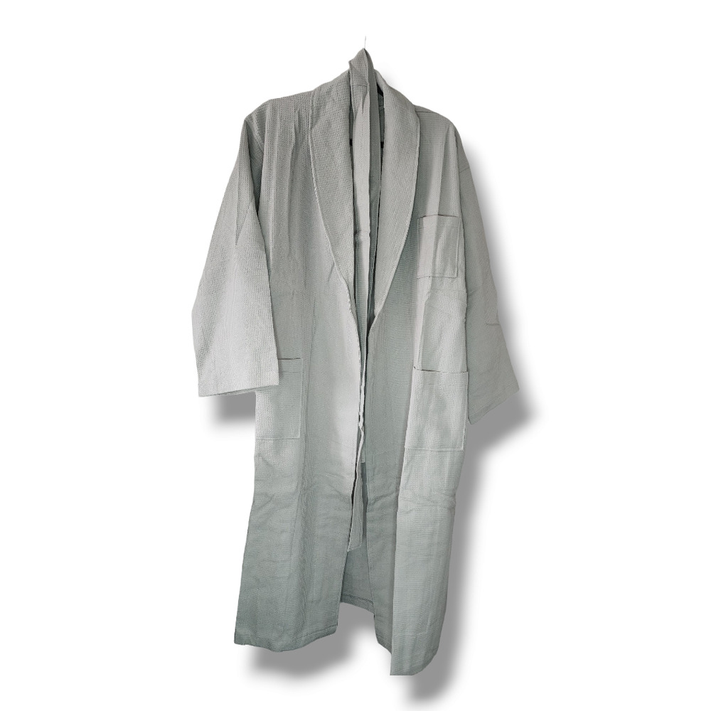 Camelot Gray Waffle Knit Bath Robe Size XL/XXL